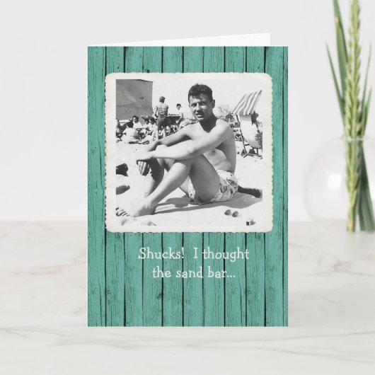 ザサンド考えバーサービングビール誕生日カード サンキューカード (正面)