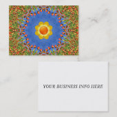 ザサンヴィンテージオレンジイエローブルー万華鏡のように千変万化するパターン 名刺 (正面/裏面)