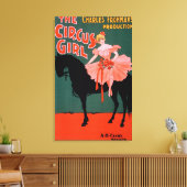 ザサーカスの女の子 – 馬の女性の演劇 キャンバスプリント (インサイチュ (リビング))