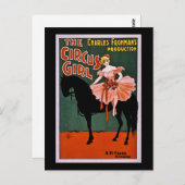 ザサーカスガール1897ヴィンテージ ポストカード (正面/裏面)