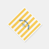ザサーティクラブイエロービーチストライプ30歳の誕生日 スタンダードカクテルナプキン (角)