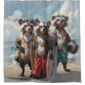 ザサーファーストライプのズソイレ シャワーカーテン (正面)