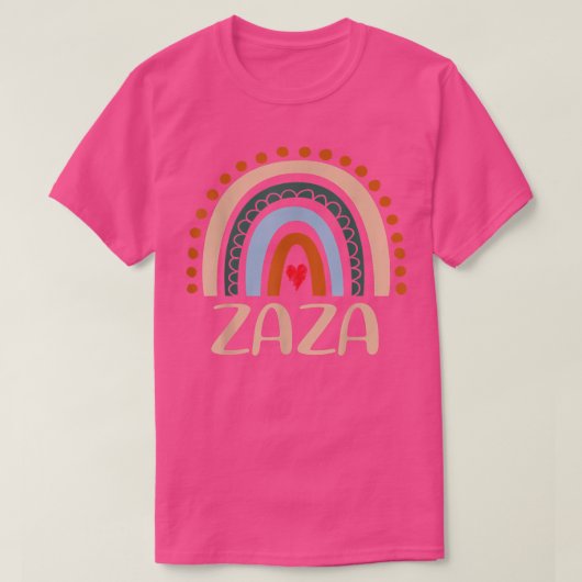 ザザレインボー祖母かわいいマザーズおもしろいデイZaza Tシャツ (デザイン正面)