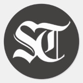 ザシアトルタイムズラウンド光沢ステッカー ラウンドシール (正面)