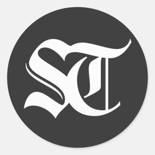 ザシアトルタイムズラウンド光沢ステッカー ラウンドシール (正面)