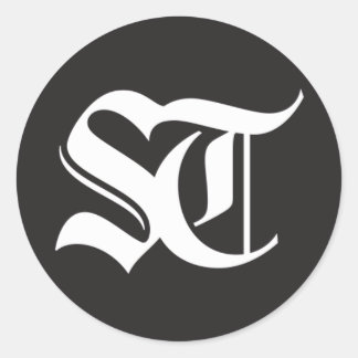 ザシアトルタイムズラウンド光沢ステッカー ラウンドシール