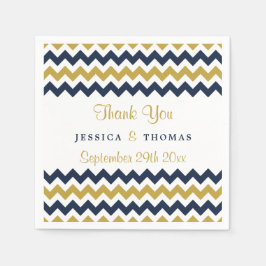 ザシェフモダンロン結婚コレクション海軍と金ゴールド スタンダードカクテルナプキン