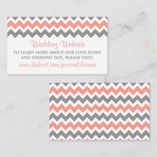 ザシェフモダンロン結婚コレクション – ピンク&グレー エンクロージャーカード (正面/裏面)