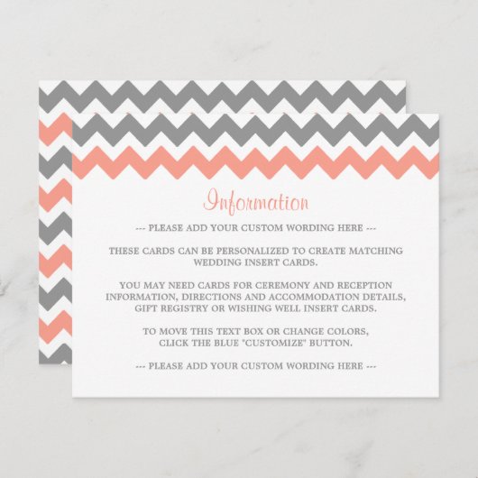 ザシェフモダンロン結婚コレクション – ピンク&グレー エンクロージャーカード (正面/裏面)