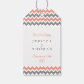 ザシェフモダンロン結婚コレクション – ピンク&グレー ギフトタグ (正面)