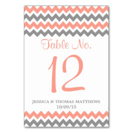 ザシェフモダンロン結婚コレクション – ピンク&グレー テーブルナンバー