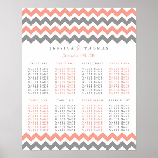 ザシェフモダンロン結婚コレクション – ピンク&グレー ポスター (正面)