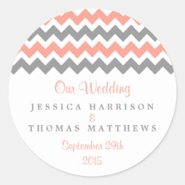 ザシェフモダンロン結婚コレクション – ピンク&グレー ラウンドシール