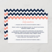 ザシェフモダンロン結婚コレクション – ピンク&ネイビー エンクロージャーカード (正面/裏面)