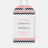 ザシェフモダンロン結婚コレクション – ピンク&ネイビー ギフトタグ (正面)