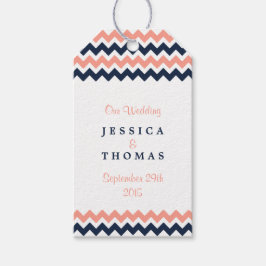 ザシェフモダンロン結婚コレクション – ピンク&ネイビー ギフトタグ