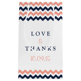 ザシェフモダンロン結婚コレクション – ピンク&ネイビー スモールペーパーバッグ