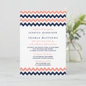 ザシェフモダンロン結婚コレクション – ピンク&ネイビー 招待状 (スタンド正面)