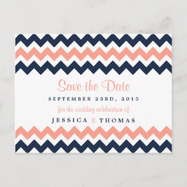 ザシェフモダンロン結婚コレクション – ピンク&ネイビー 案内ポストカード