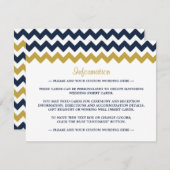 ザシェフモダンロン結婚コレクション – 海軍と金ゴールド エンクロージャーカード (正面/裏面)