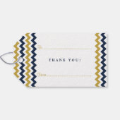 ザシェフモダンロン結婚コレクション – 海軍と金ゴールド ギフトタグ (裏面横)