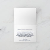 ザシェフモダンロン結婚コレクション – 海軍と金ゴールド サンキューカード (内部)