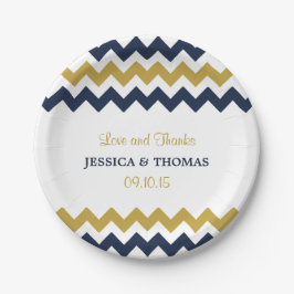 ザシェフモダンロン結婚コレクション – 海軍と金ゴールド ペーパープレート