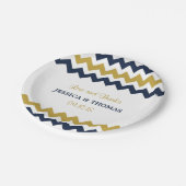 ザシェフモダンロン結婚コレクション – 海軍と金ゴールド ペーパープレート (アングル)