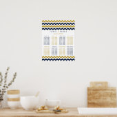 ザシェフモダンロン結婚コレクション – 海軍と金ゴールド ポスター (キッチン)