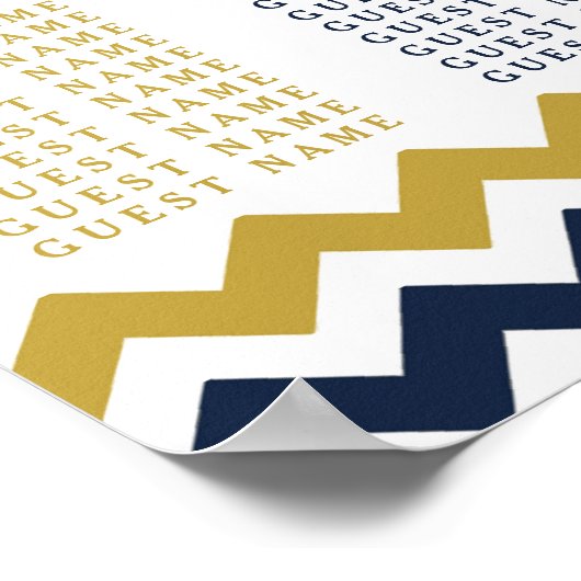 ザシェフモダンロン結婚コレクション – 海軍と金ゴールド ポスター (角)