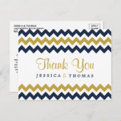 ザシェフモダンロン結婚コレクション – 海軍と金ゴールド ポストカード (正面/裏面)