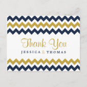 ザシェフモダンロン結婚コレクション – 海軍と金ゴールド ポストカード (正面)