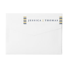 ザシェフモダンロン結婚コレクション – 海軍と金ゴールド ラップアラウンドラベル