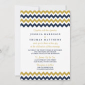 ザシェフモダンロン結婚コレクション – 海軍と金ゴールド 招待状 (正面)