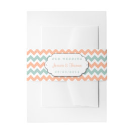 ザシェフモダンロン結婚ズコレクションピーチ&ミント 招待状ベリーバンド