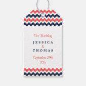 ザシェフモダンロン結婚ズコレクション海軍&サンゴ ギフトタグ (正面)