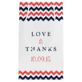 ザシェフモダンロン結婚ズコレクション海軍&サンゴ スモールペーパーバッグ (正面)