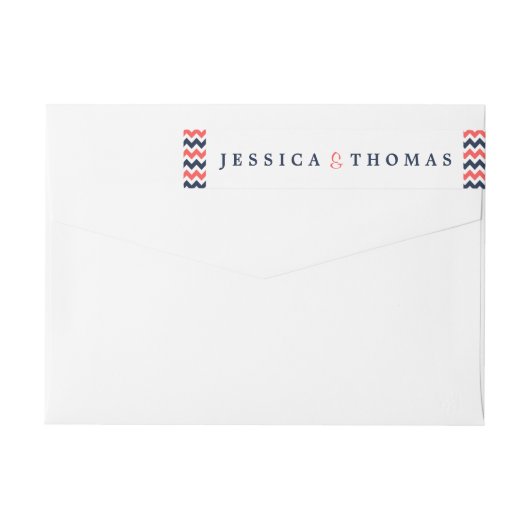 ザシェフモダンロン結婚ズコレクション海軍&サンゴ ラップアラウンドラベル (裏面)