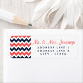 ザシェフモダンロン結婚ズコレクション海軍&サンゴ ラベル (インサイチュ)