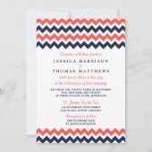 ザシェフモダンロン結婚ズコレクション海軍&サンゴ 招待状 (正面)