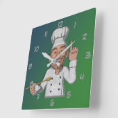 ザシェフ2マンガスタイル スクエア壁時計 (傾斜)