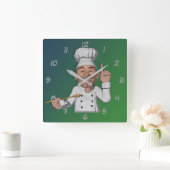 ザシェフ2マンガスタイル スクエア壁時計 (ホーム)