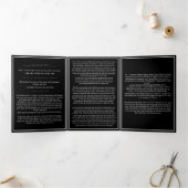 ザシェマユダヤ祈りの言葉黒英語ヘブライ語 三つ折りカード (内部)