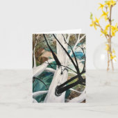 ザシカモアの木、抽象芸術 カード (黄色い花)