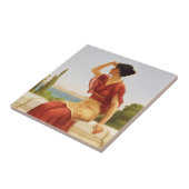 ザシグナルゴッドワードウーマンポートレートヴィンテージアート タイル (側面)