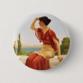 ザシグナルゴッドワードウーマンポートレートヴィンテージアート 缶バッジ (正面)