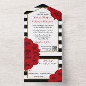 ザシックラックスモダンズコレクシ結婚ョン – レッドローズ オールインワン招待状 (内側)