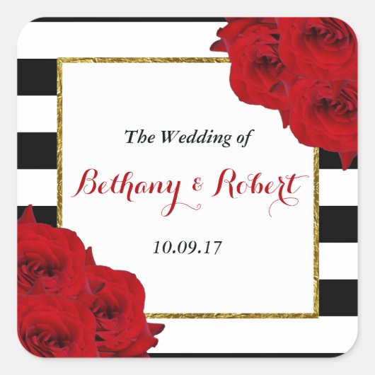 ザシックラックスモダンズコレクシ結婚ョン – レッドローズ スクエアシール (正面)