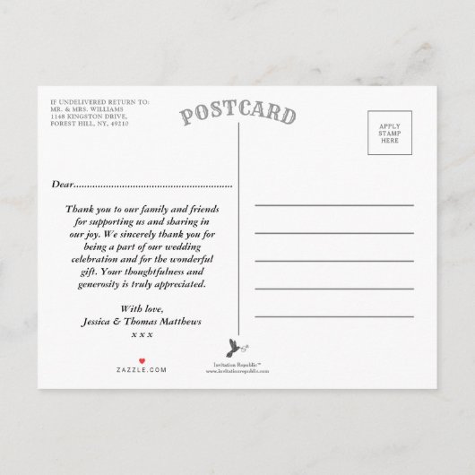 ザシックラックスモダンズコレクシ結婚ョン – レッドローズ 案内ポストカード (裏面)