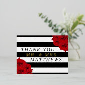 ザシックラックスモダンズコレクシ結婚ョン – レッドローズ 箔招待状ポストカード (立ち正面)